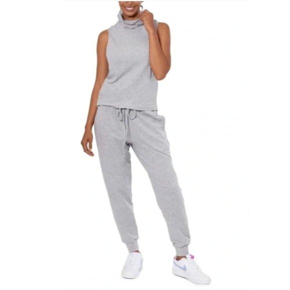 BAM by Betsy & Adam Attached Mask Turtleneck Tank Top Size Small Heather Gray - Picture 2 of 10